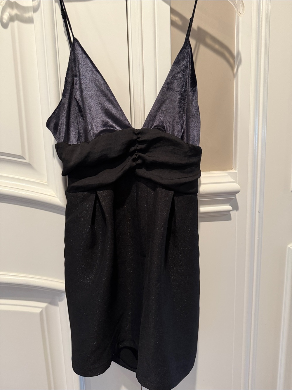 Black Satin-Accent Slip Romper